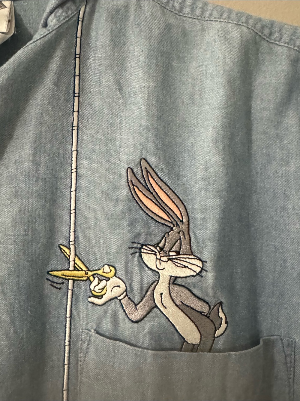 Vintage 90’s Looney Tunes Warner Bros. Studio Button Up Long Sleeve Shirt Size S - Picture 5 of 9